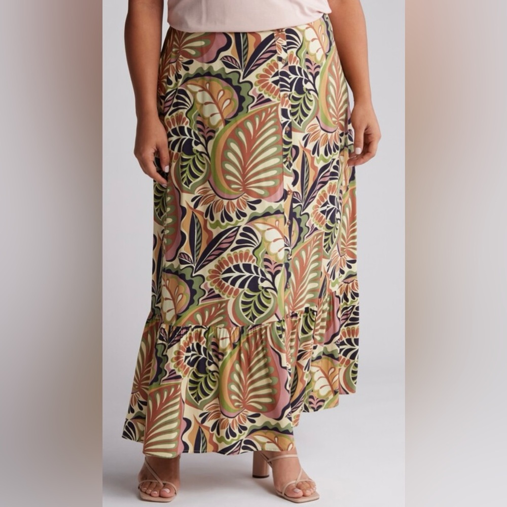 Nordstrom Rack DR2 by Daniel Rainn Button Front Maxi Skirt - Large